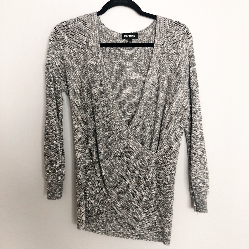 Express Heather Wrap Sweater